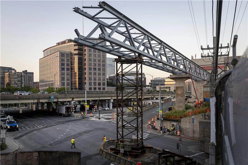 Construction of a federally funded bridge in Stamford, Connecticut (1)