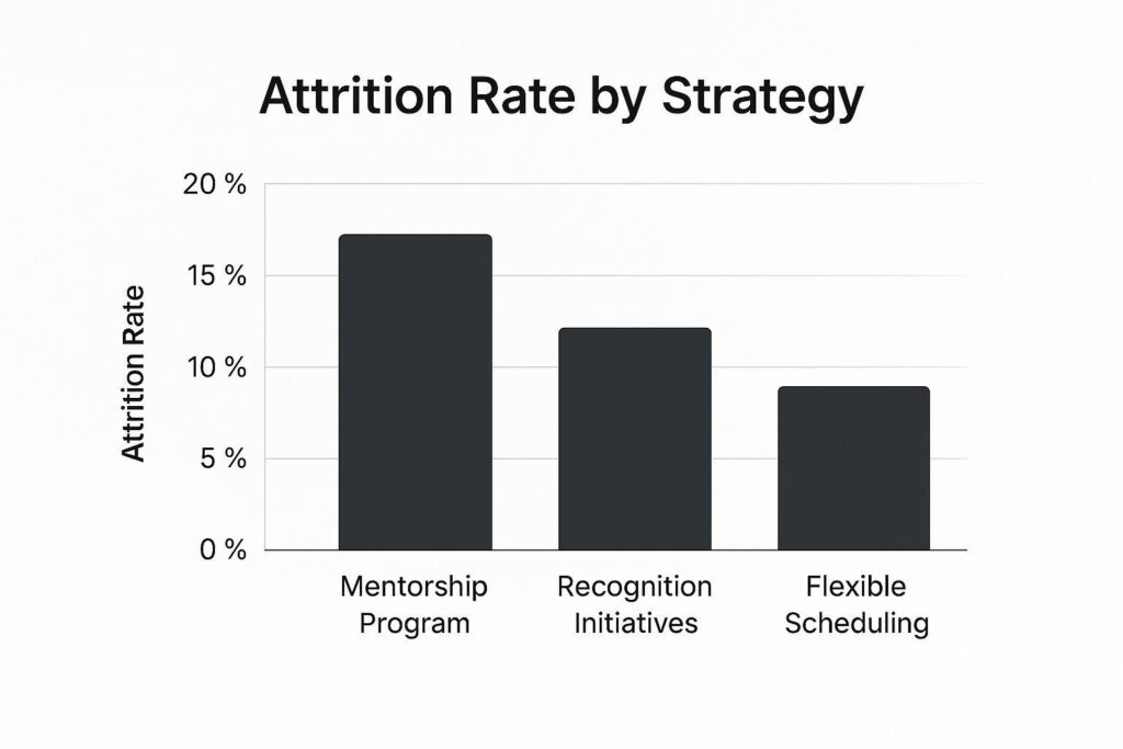 table presenting attrition rate by strategy